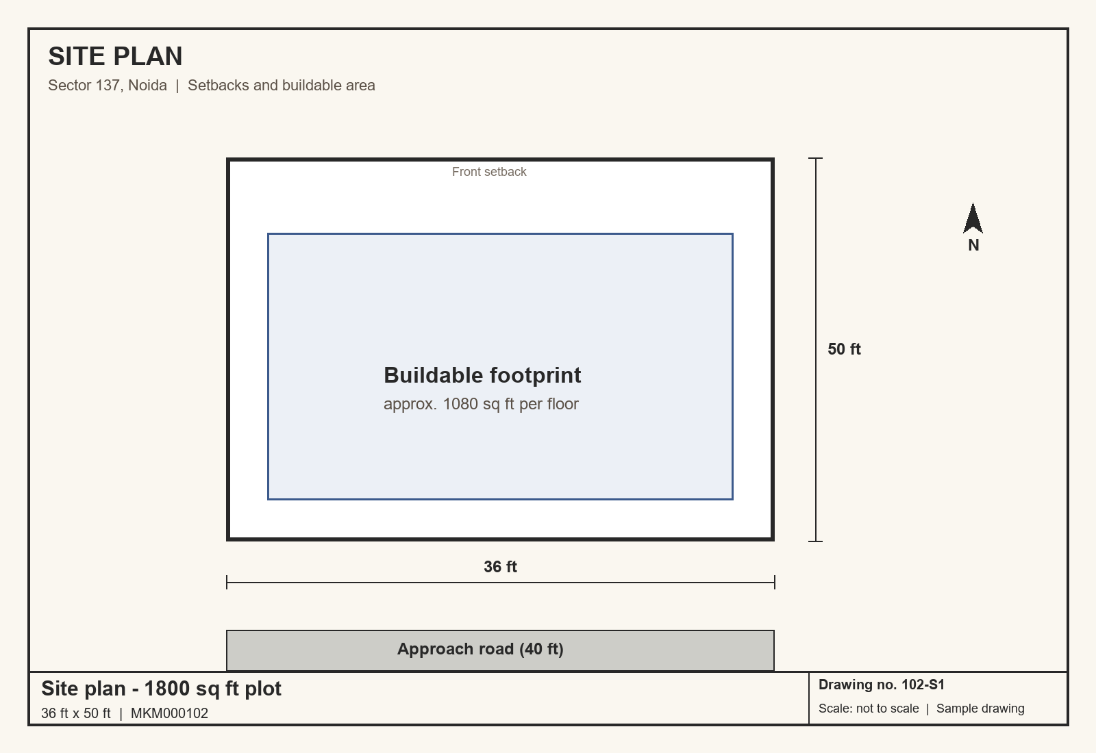 Site plan with setbacks